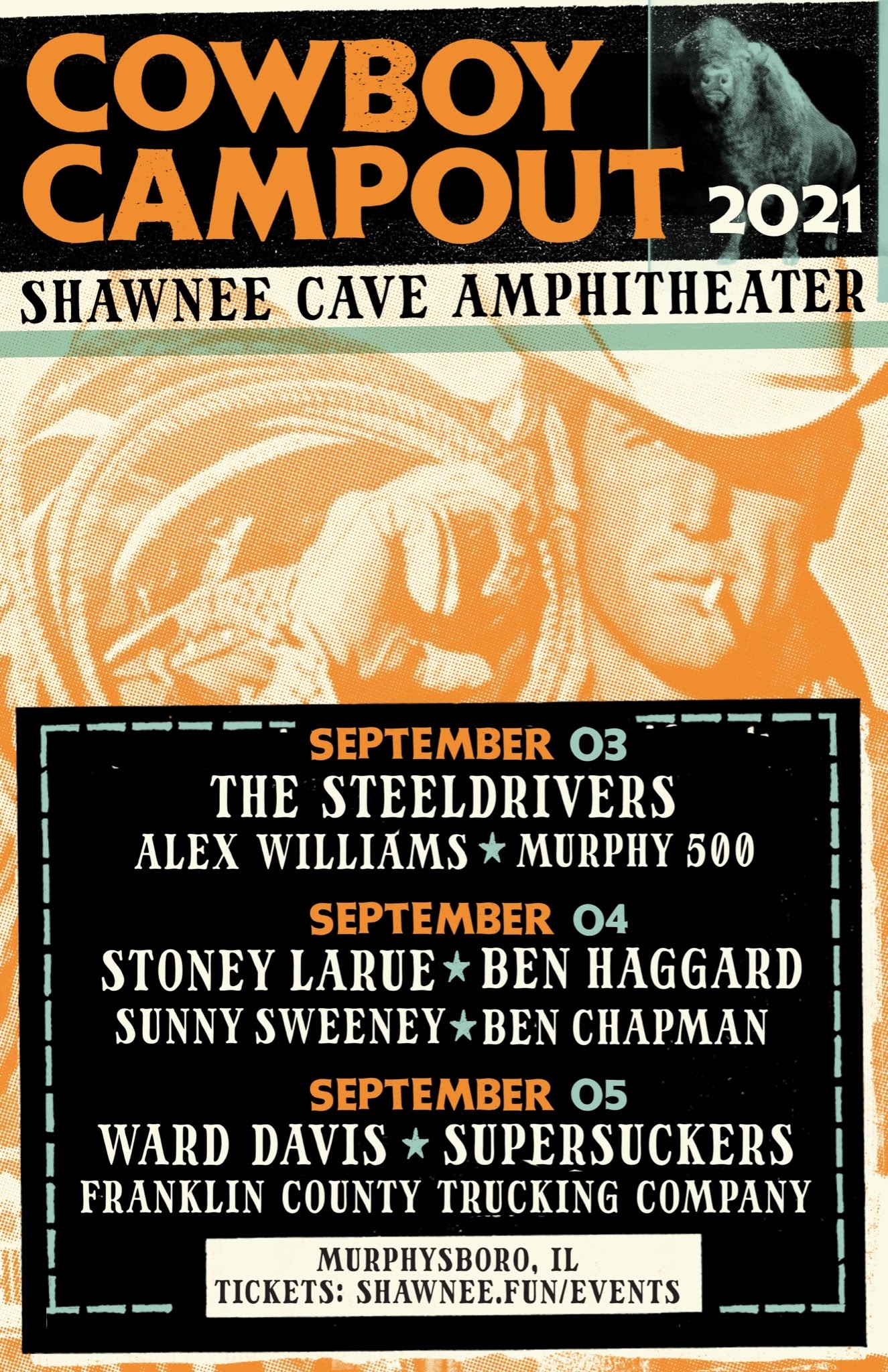  The Shawnee Cave Amphitheater Announces Labor Day Weekend Music Event Cowboy Campout 2021